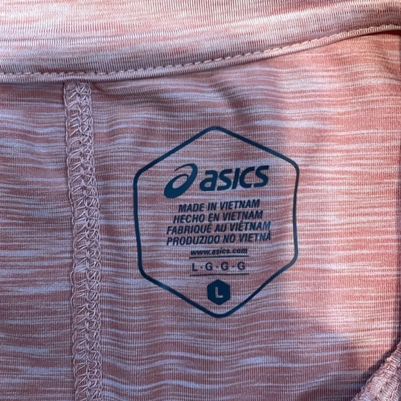 ASICS women’s shirt Large top Heather workout athletic running pink short sleeve - Picture 4 of 7